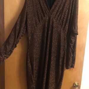 Bronze and black glittery dress